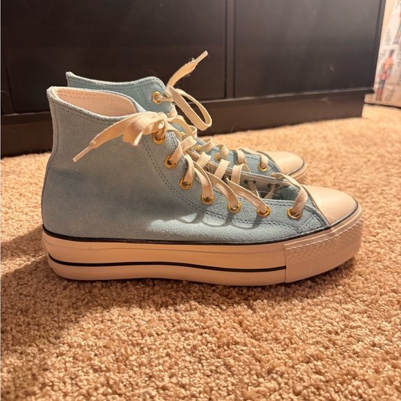 Converse Women's Light Blue Platform Sneakers - Picture 2 of 5